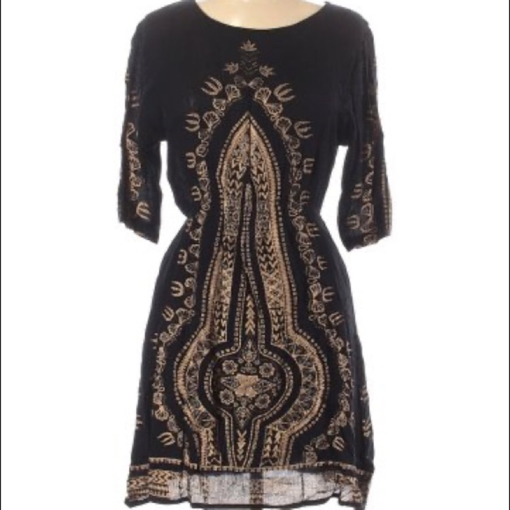 Earthbound black & gold dress